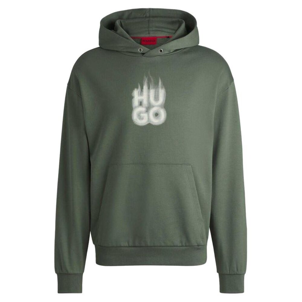Hugo Boss Mens Flame Logo Hoodie / Green